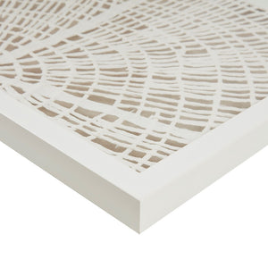 English Elm Framed Abstract Coastal Rice Shadowbox Wall Decor, Off-White Handmade Paper, Glass-Protected Frame, 25.25x31.25" B035P266693