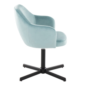 English Elm Swivel Accent Chair Silver Velvet Seat Gold X Pedestal Base Glam Living Room Light Blue B202P471329