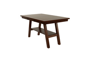 English Elm Dining Rectangle Table with Open Shelf Solid Rubberwood Finish 66" x 40" Contemporary Dining Room Centerpiece Walnut 71 L x 45 W x 7 H B011P192197