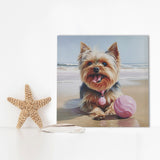 Madison Park Beach Dogs Casual Yorkie Canvas Wall Art ID95C-0055 Yorkie/Blue Multi