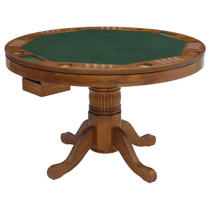 English Elm Ghilardi Amber Game Table with Pedestal Base, Convertible to Bumper Pool or Poker & Dining Use B062S01103