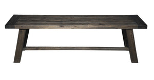 Homeroots 60" Gray And Dark Brown Distressed Wood Dining Bench  Solid Wood 524059