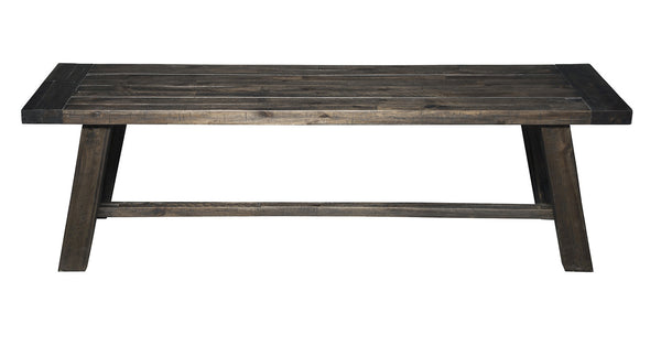Homeroots 60" Gray And Dark Brown Distressed Wood Dining Bench  Solid Wood 524059