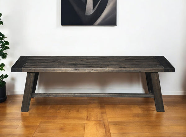 HomeRoots 60" Distressed Wood Dining Bench - Rustic Gray & Dark Brown Accent for Farmhouse & Industrial Style 524059
