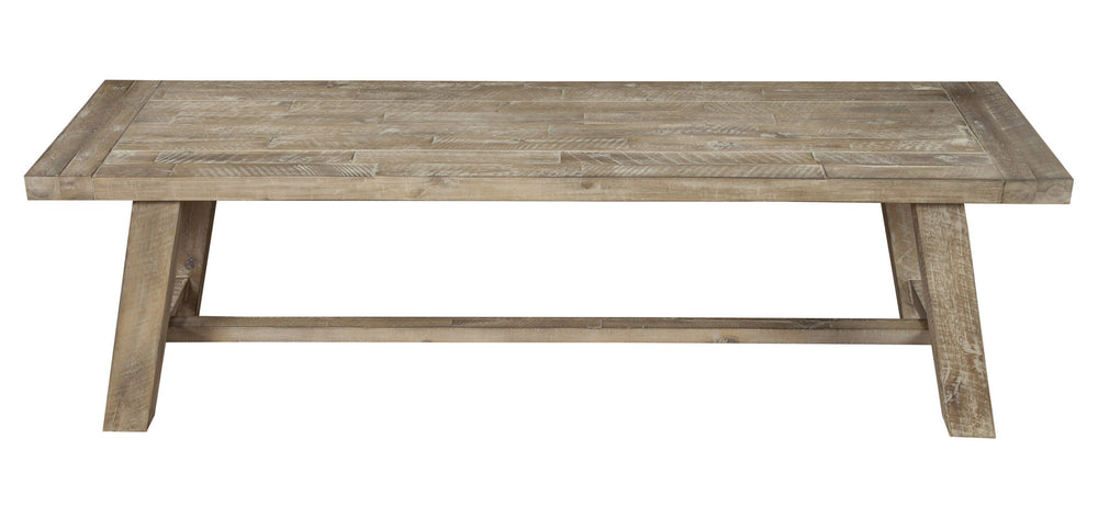 Homeroots 60" Natural Distressed Solid Wood Dining Bench  Solid Wood 524061