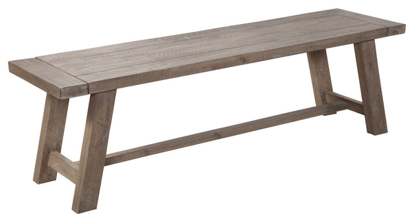 Homeroots 60" Natural Distressed Solid Wood Dining Bench  Solid Wood 524061