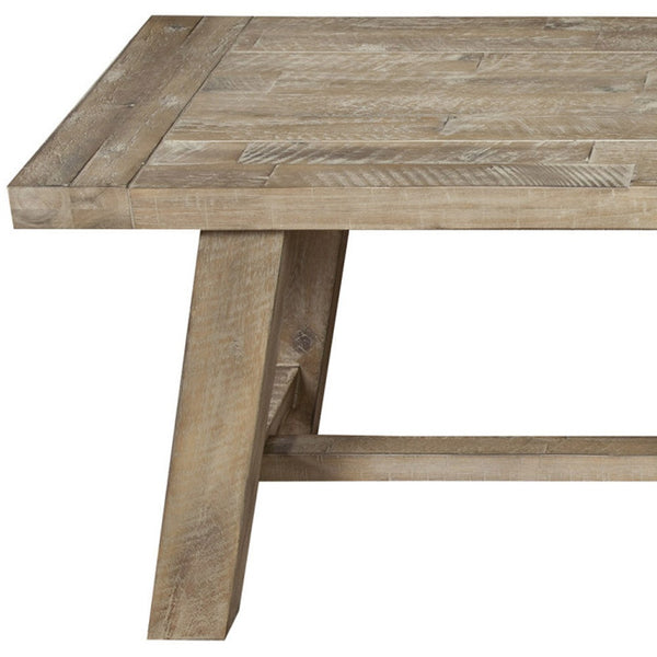 Homeroots 60" Natural Distressed Solid Wood Dining Bench  Solid Wood 524061