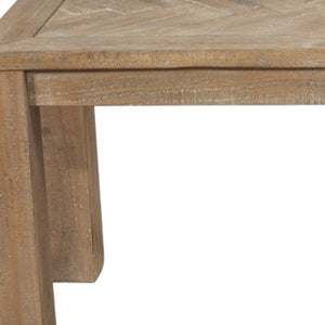 HomeRoots 60" Natural Distressed Solid Wood Dining Bench - Rustic Charm with Herringbone Seat, Sturdy & Versatile! 524063