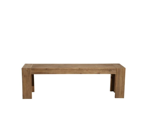 Homeroots 58" Natural Distressed Solid Wood Dining Bench  Solid Wood 524065