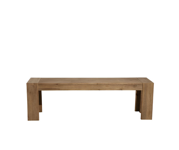 Homeroots 58" Natural Distressed Solid Wood Dining Bench  Solid Wood 524065