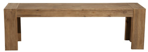 Homeroots 58" Natural Distressed Solid Wood Dining Bench  Solid Wood 524065