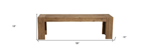 Homeroots 58" Natural Distressed Solid Wood Dining Bench  Solid Wood 524065