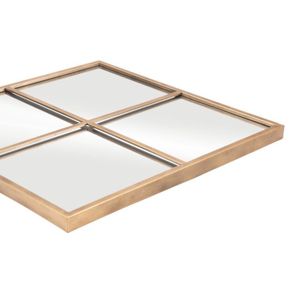 Homeroots 41" Gold Diamond Steel Framed Accent Mirror  Glass 524077