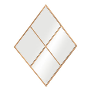 Homeroots 41" Gold Diamond Steel Framed Accent Mirror  Glass 524077