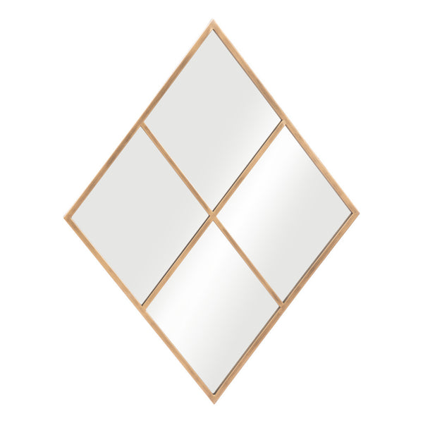 Homeroots 41" Gold Diamond Steel Framed Accent Mirror  Glass 524077