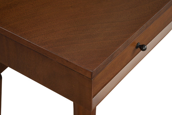 HomeRoots 36" Brown Writing Desk with Two Drawers - Durable Mahogany & Okoume, Perfect for Home Office & More! 524094