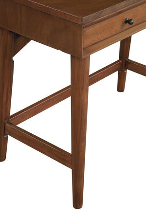 HomeRoots 36" Brown Writing Desk with Two Drawers - Durable Mahogany & Okoume, Perfect for Home Office & More! 524094
