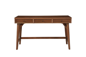 HomeRoots 52" Brown Writing Desk with Three Drawers & Bookcase – Stylish, Durable, Versatile Workspace Solution 524095