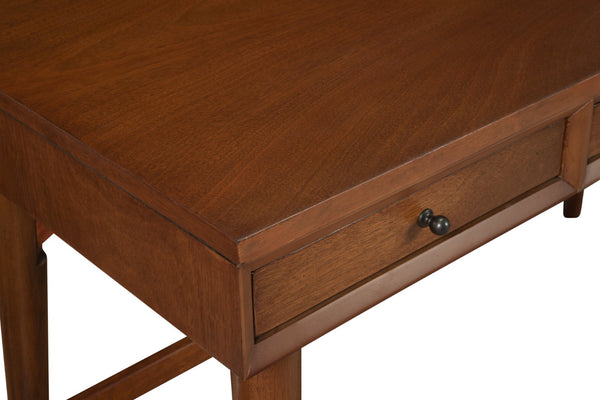 HomeRoots 52" Brown Writing Desk with Three Drawers & Bookcase – Stylish, Durable, Versatile Workspace Solution 524095
