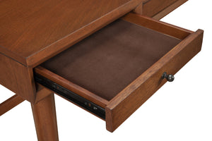 HomeRoots 52" Brown Writing Desk with Three Drawers & Bookcase – Stylish, Durable, Versatile Workspace Solution 524095