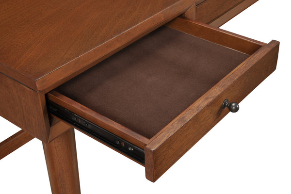 HomeRoots 52" Brown Writing Desk with Three Drawers & Bookcase – Stylish, Durable, Versatile Workspace Solution 524095
