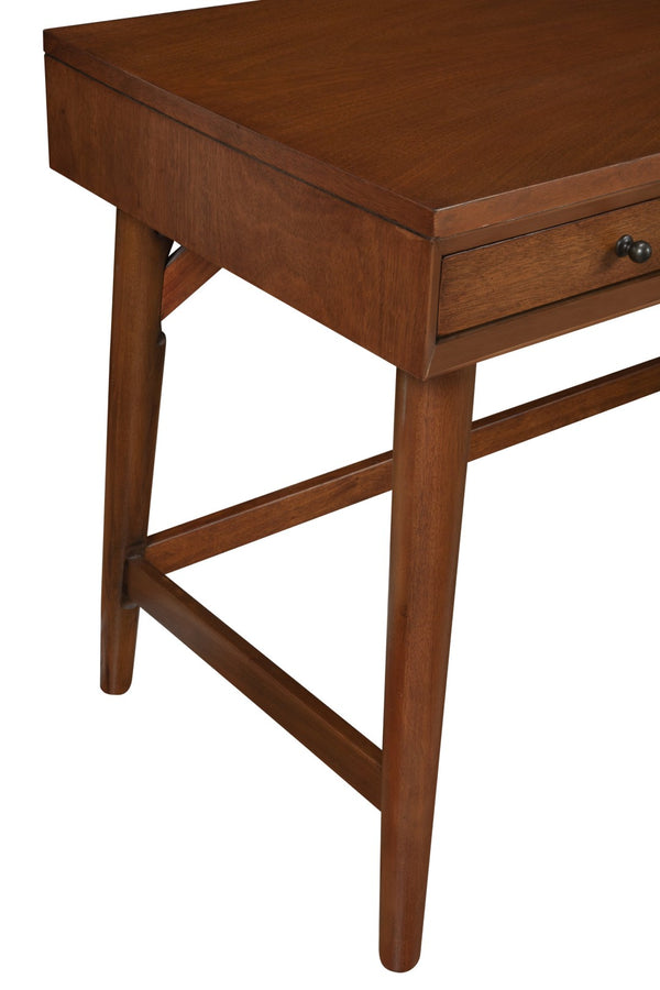 HomeRoots 52" Brown Writing Desk with Three Drawers & Bookcase – Stylish, Durable, Versatile Workspace Solution 524095