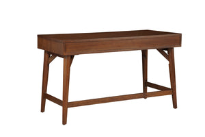 HomeRoots 52" Brown Writing Desk with Three Drawers & Bookcase – Stylish, Durable, Versatile Workspace Solution 524095