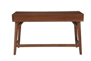 HomeRoots 52" Brown Writing Desk with Three Drawers & Bookcase – Stylish, Durable, Versatile Workspace Solution 524095