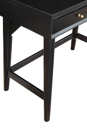 Homeroots 36" Black Solid Wood Writing Desk With Two Drawers   524096
