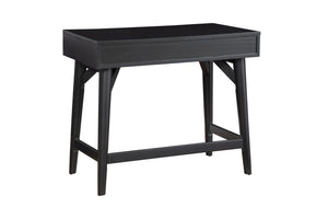 Homeroots 36" Black Solid Wood Writing Desk With Two Drawers   524096