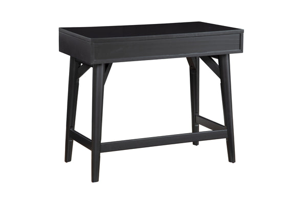 Homeroots 36" Black Solid Wood Writing Desk With Two Drawers   524096