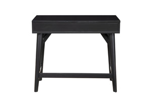 Homeroots 36" Black Solid Wood Writing Desk With Two Drawers   524096