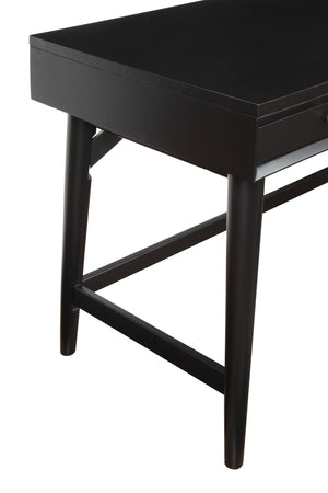 Homeroots 52" Black Solid Manufactured Wood Writing Desk With Three Drawers   524097