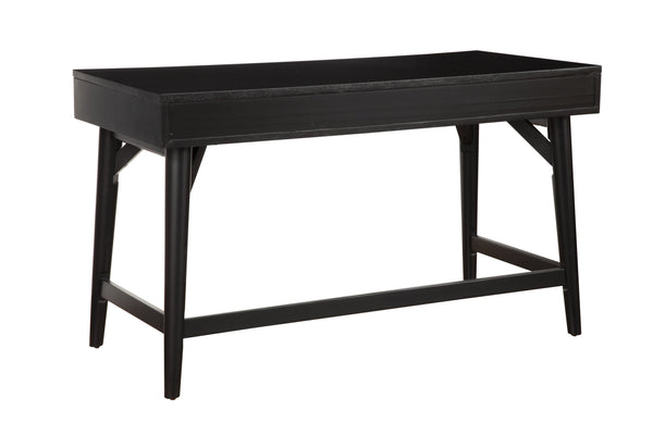 Homeroots 52" Black Solid Manufactured Wood Writing Desk With Three Drawers   524097