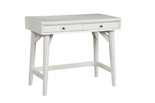 Homeroots 36" White Solid Manufactured Wood Writing Desk With Two Drawers   524098