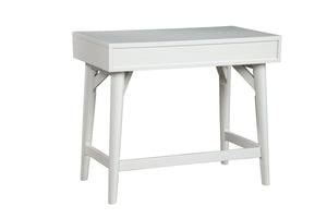Homeroots 36" White Solid Manufactured Wood Writing Desk With Two Drawers   524098
