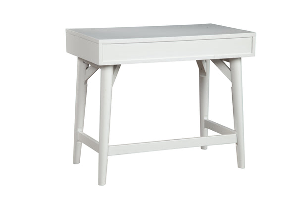 Homeroots 36" White Solid Manufactured Wood Writing Desk With Two Drawers   524098