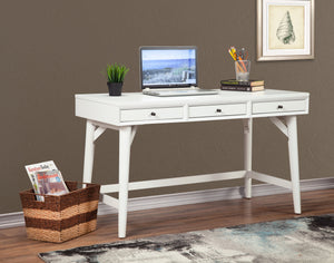 Homeroots 52" White Solid Manufactured Wood Writing Desk With Three Drawers   524099