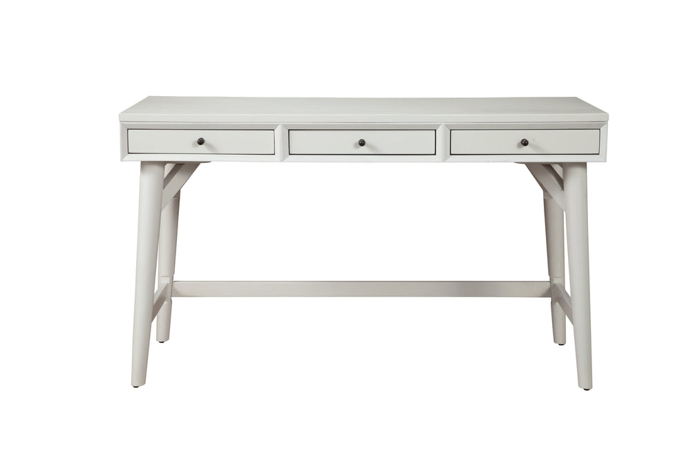 Homeroots 52" White Solid Manufactured Wood Writing Desk With Three Drawers   524099
