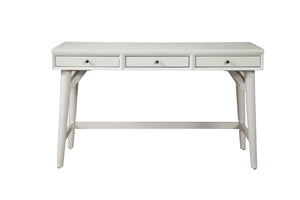Homeroots 52" White Solid Manufactured Wood Writing Desk With Three Drawers   524099