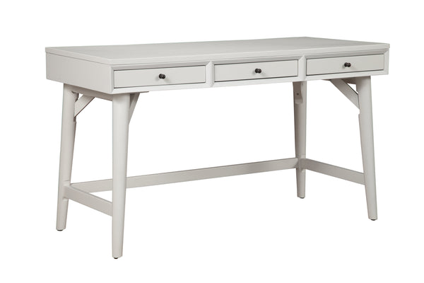 Homeroots 52" White Solid Manufactured Wood Writing Desk With Three Drawers   524099