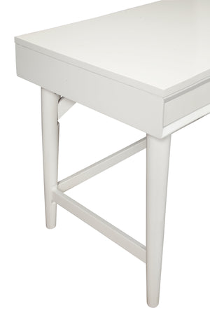 Homeroots 52" White Solid Manufactured Wood Writing Desk With Three Drawers   524099