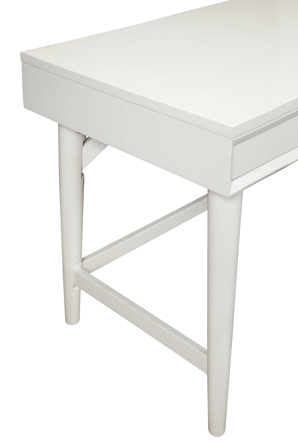 Homeroots 52" White Solid Manufactured Wood Writing Desk With Three Drawers   524099