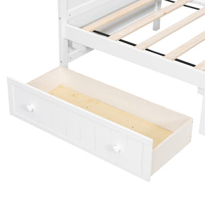 English Elm Twin Wood Daybed Sofa with Storage Drawers Arched Frame for Guest or Kids Room N708P357111K