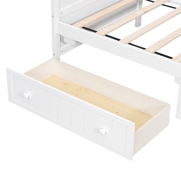 English Elm Twin Wood Daybed Sofa with Storage Drawers Arched Frame for Guest or Kids Room N708P357111K