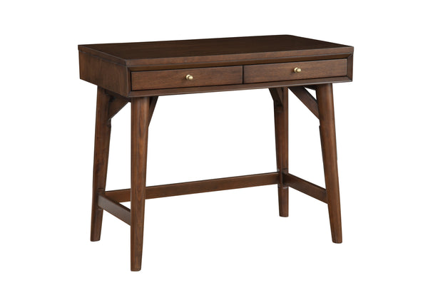 Homeroots 36" Brown Solid Manufactured Wood Writing Desk With Two Drawers   524100