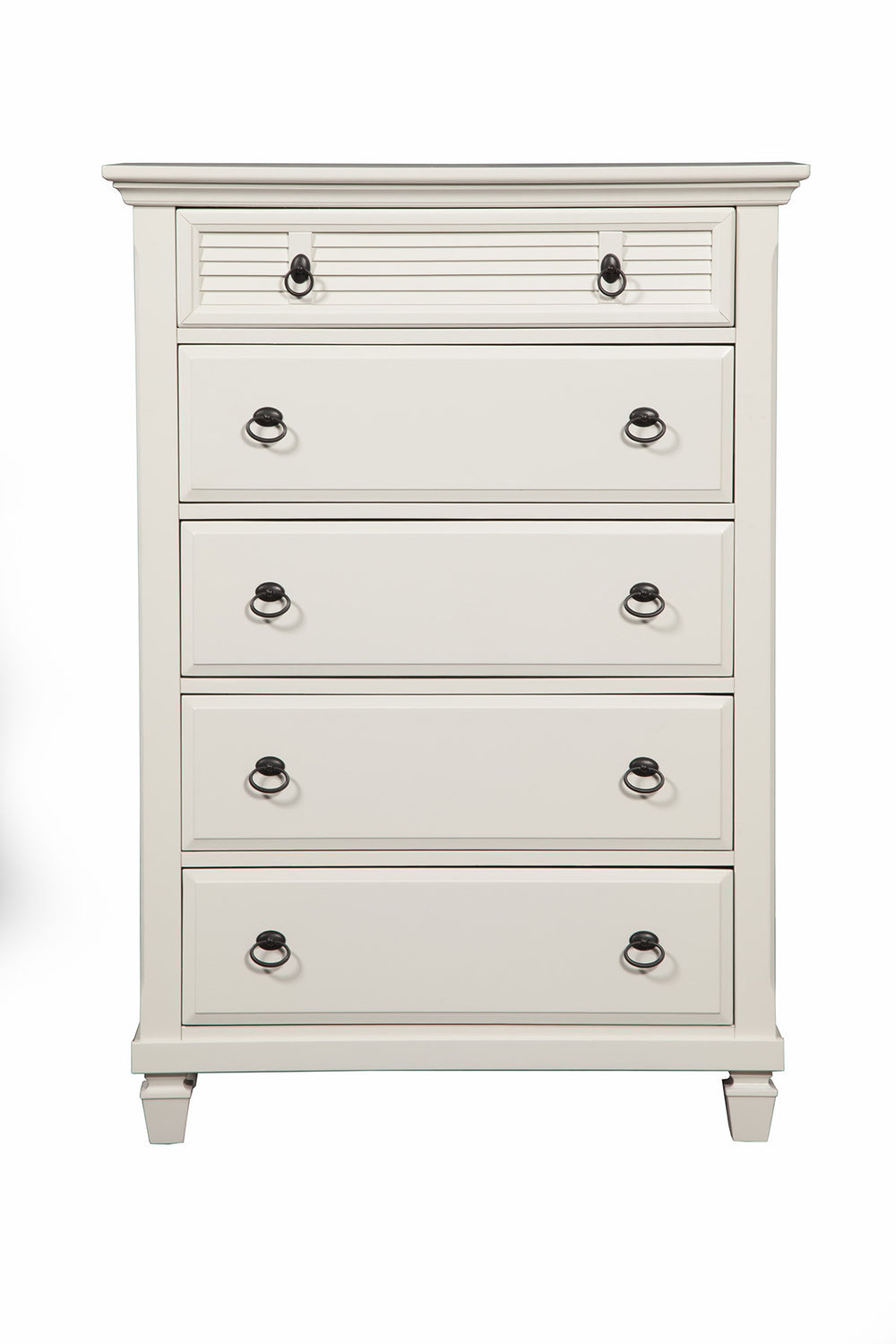 Homeroots 38" White Solid Wood Five Drawer Chest  Solid Wood 524102