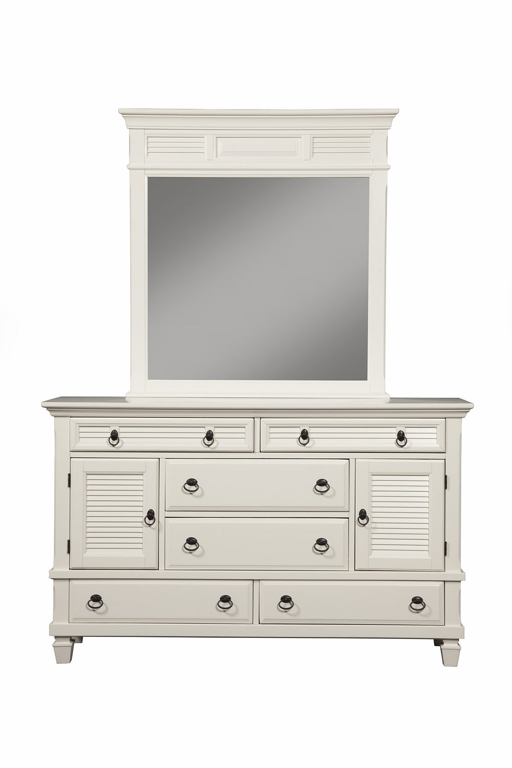 Homeroots 62" White Solid Wood Six Drawer Double Dresser  Solid Wood 524109