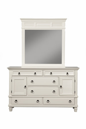 Homeroots 62" White Solid Wood Six Drawer Double Dresser  Solid Wood 524109