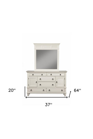 Homeroots 62" White Solid Wood Six Drawer Double Dresser  Solid Wood 524109